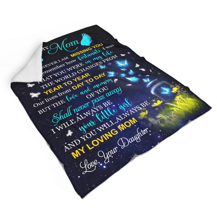 Personalized Memorial Blanket For Loss Of Mom Our Lives From Day To Day Butterflies Custom Name Condolence Gifts