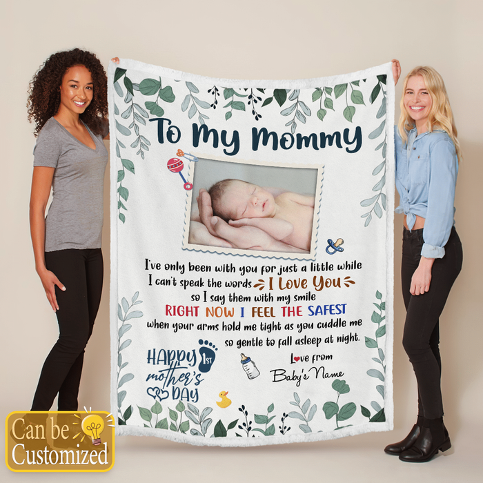 Personalized Blanket For First Time Mom I Can't Speak The Words I Love You Custom Name Photo Gifts For First Mothers Day