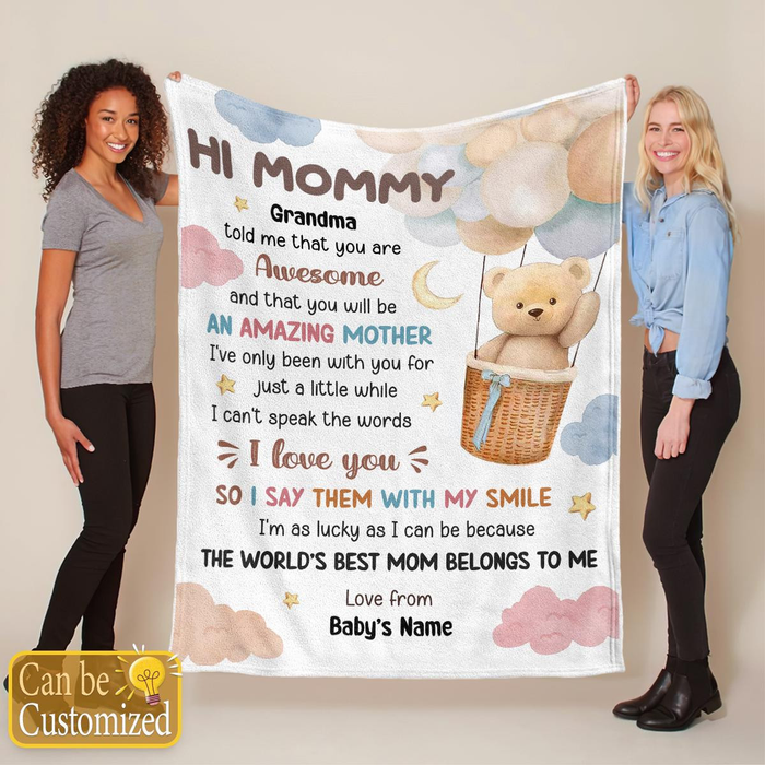 Personalized Blanket For First Time Mom Cute Bear Grandma Told Me That Custom Name Gifts For First Mothers Day Birthday