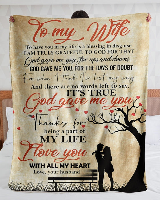 Personalized To My Wife Blanket From Husband Thanks For Being A Part Of My Life Romantic Couple Printed For Valentines