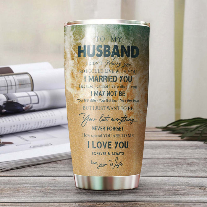 Personalized To My Husband Tumbler From Wife Sea Turtle Heart In The Ocean I Married You Custom Name Gifts For Birthday