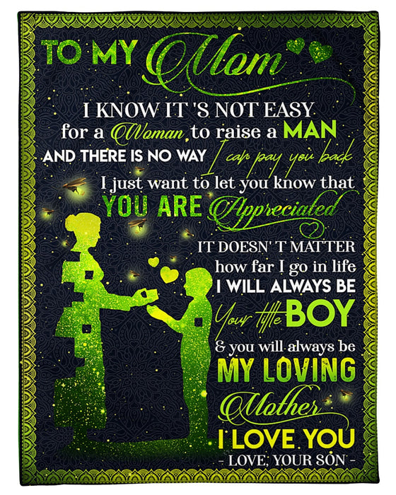 Personalized To My Mom Fleece Blanket From Son You Will Always Be My Loving Mother  Puzzle Of Mother And Baby Printed