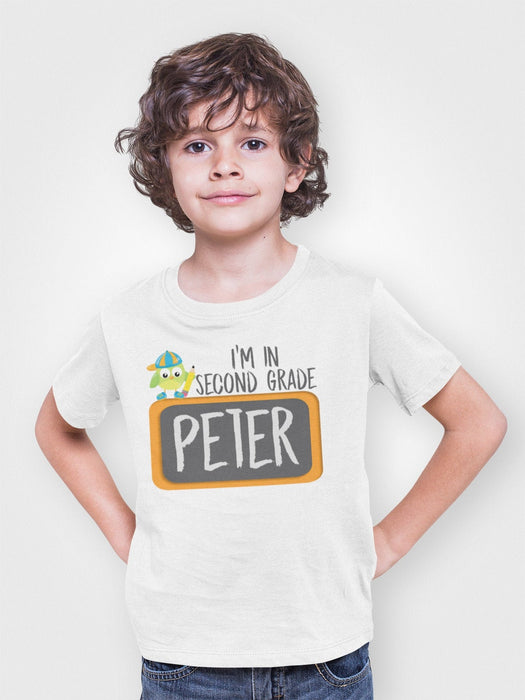 Personalized T-Shirt For Kids I'm In Second Grade Custom Name & Grade Level Back To School Outfit
