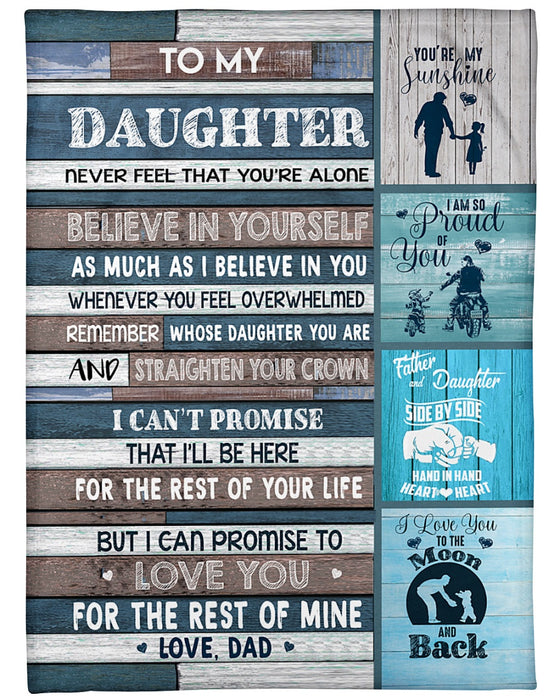 Personalized Blanket To My Daughter From Dad Daddy & Baby Ideas Vintage Design Wooden Background Custom Name