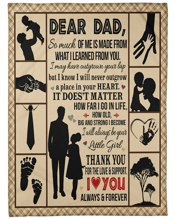 Personalized Blanket For Dad From Daughter So Much Of Me Is Made From What I Learn From You Print Dad And Black Girl