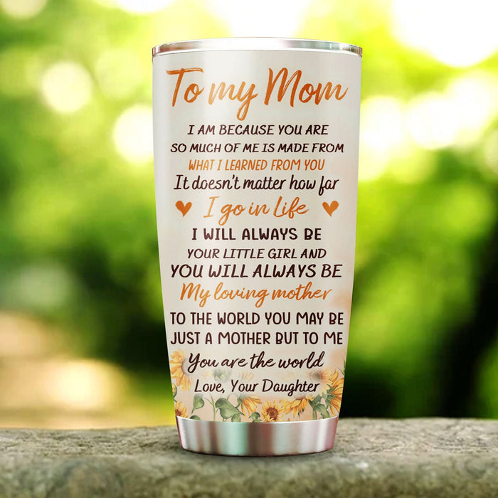 Personalized Tumbler To Mommy Sunflower Butterflies How Much Time Passes Gifts For Mom Custom Name Birthday Travel Cup