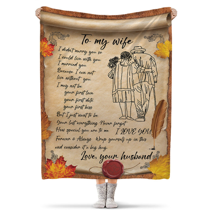 Personalized To My Wife Blanket From Husband Never Forget How Special You Are To Me Romantic Old Couple Printed