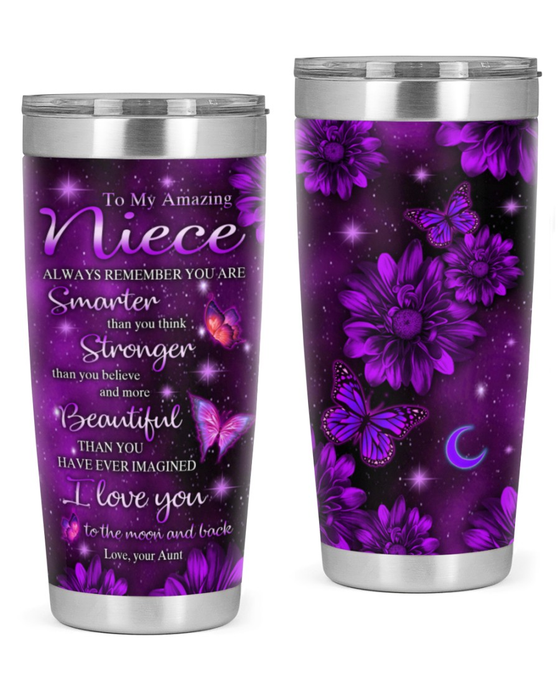Personalized To My Niece Tumbler From Aunt Uncle Beautiful Than I Have Ever ImaginedCustom Name Travel Cup Gifts For Christmas