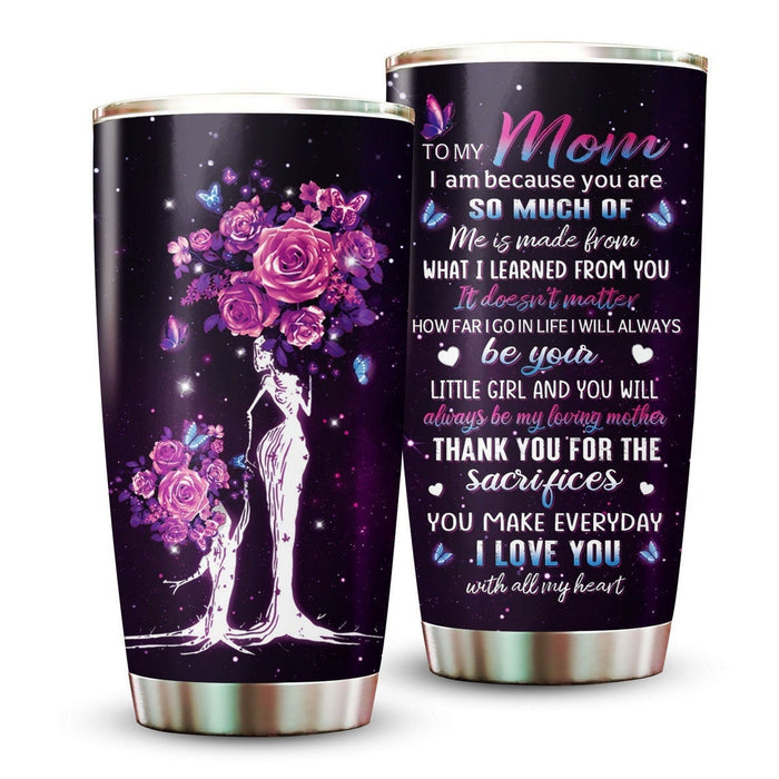 Personalized Tumbler To Mommy Rose Flower Love You With All My Heart Gifts For Mom Custom Name Travel Cup For Birthday