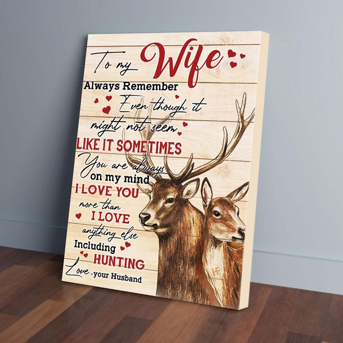 Personalized To My Wife Canvas Wall Art From Husband  I Love Anything Else Deer Hunting Custom Name Poster Prints Gifts