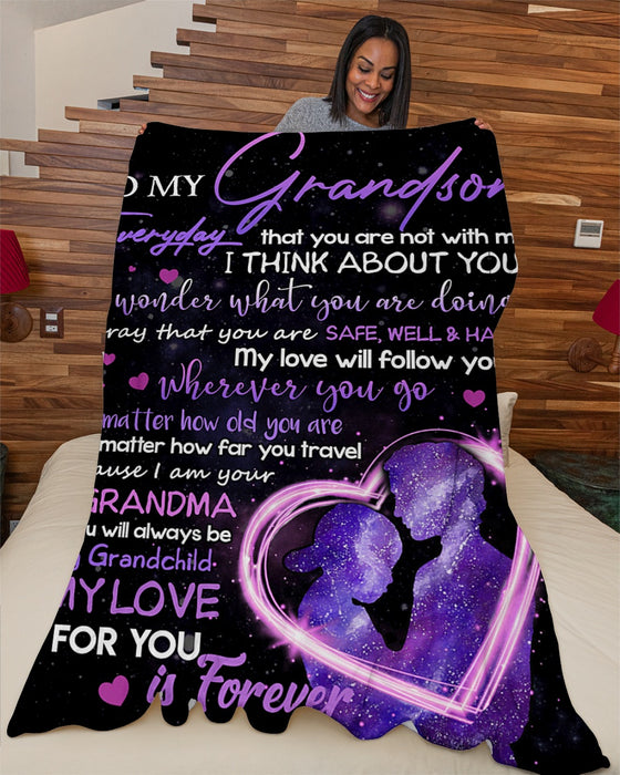 Personalized To My Grandson Blanket From Grandmother No Matter How Old You Are Heart Custom Name Gifts For Christmas