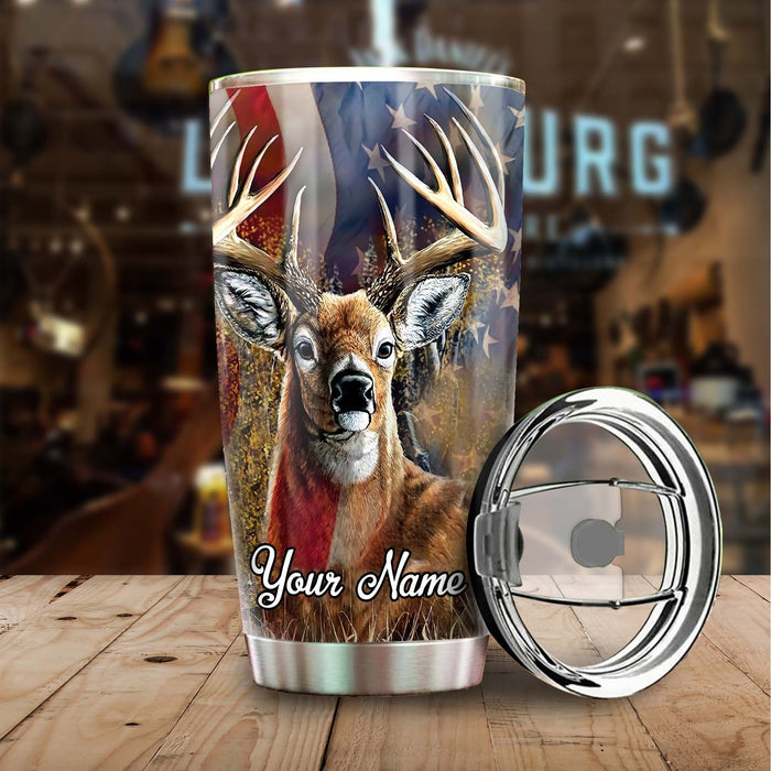Personalized Tumbler Gifts For Grandpa From Grandkids Best Buckin Grandpa Deer Hunting Lovers Custom Name Travel Cup