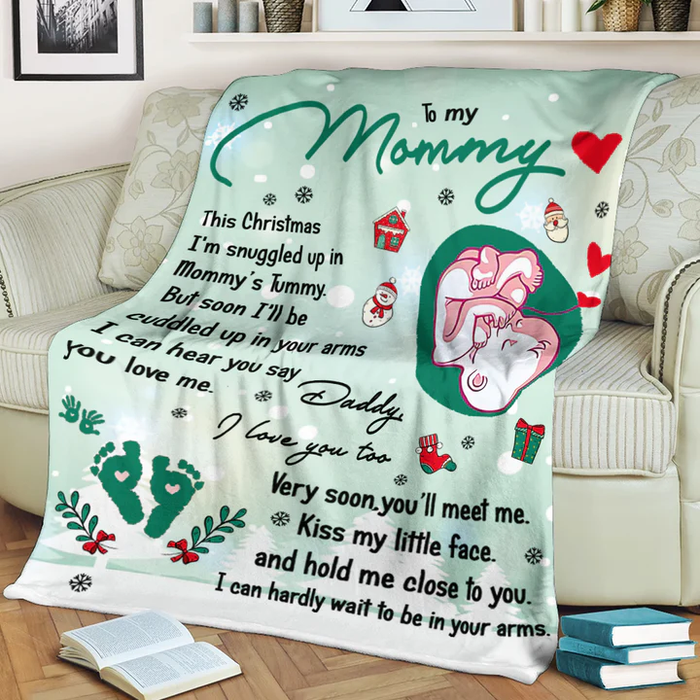 Personalized Blanket For Mommy To Be From Baby I Can Hear You Say You Love Me Custom Name Gifts For First Christmas