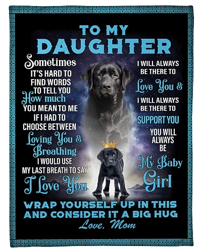 Personalized Labrador Blanket To My Daughter Pet Lovers Lighting Dog With Crown Print Custom Name Sherpa Blanket