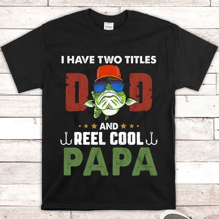 Personalized T-Shirt & Hoodie For Fishing Lovers To Grandpa Reel Cool Papa Vintage Design Fish Printed Custom Name
