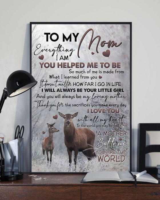 Personalized Canvas Wall Art For Mom From Kids Hunting Deer Love With All My Heart Custom Name Poster Prints Home Decor