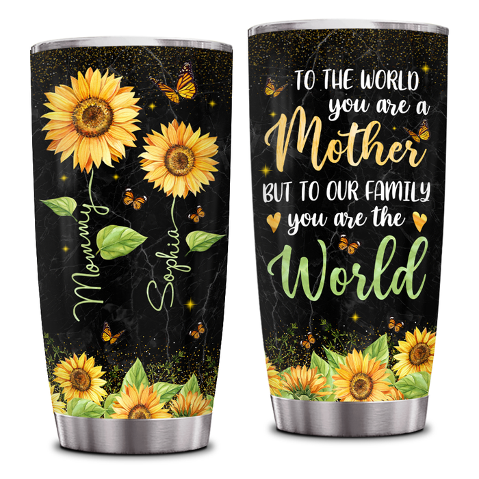 Personalized Tumbler For Mommy You Are My Awesome Mother Sunflower Custom Name 20oz Travel Cup Gifts For Mothers Day