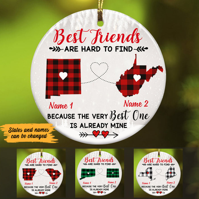 Personalized Ornament Long Distance Gifts For Sisters Bestfriends Are Hard To Find Plaid Custom Name Xmas Tree Hanging