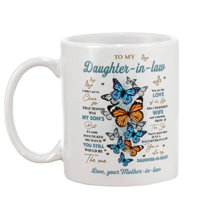 Personalized Coffee Mug Gifts For Daughter In Law You Still Be The One Butterflies Custom Name White Cup For Christmas