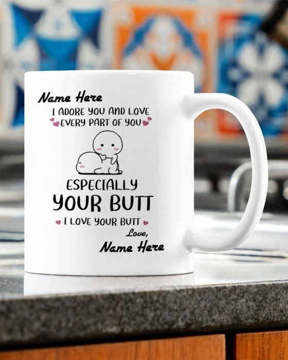 Personalized Coffee Mug Gifts For Him Her Couple I Adore You & Love Every Part Of You Funny Custom Name Christmas Cup