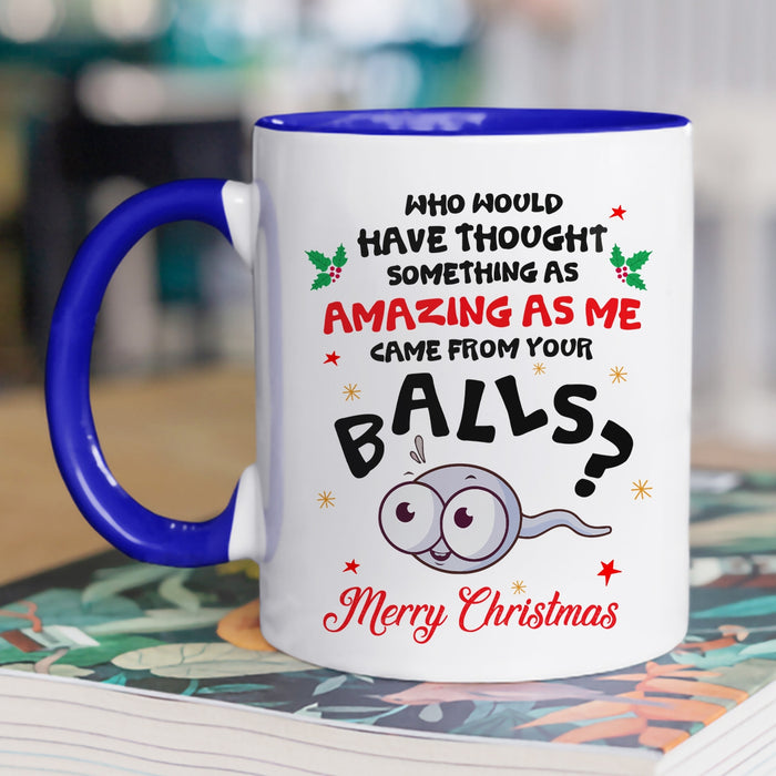 Novelty Coffee Mug For Dad From Kids Thought Something Funny Naughty Sperm Ceramic Cup Gifts For Christmas Xmas