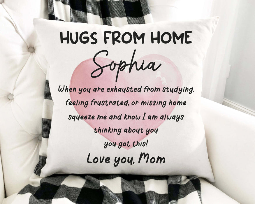 Personalized To My Daughter Square Pillow Heart When You Are Exhausted From Studying Custom Name Sofa Cushion Xmas Gifts