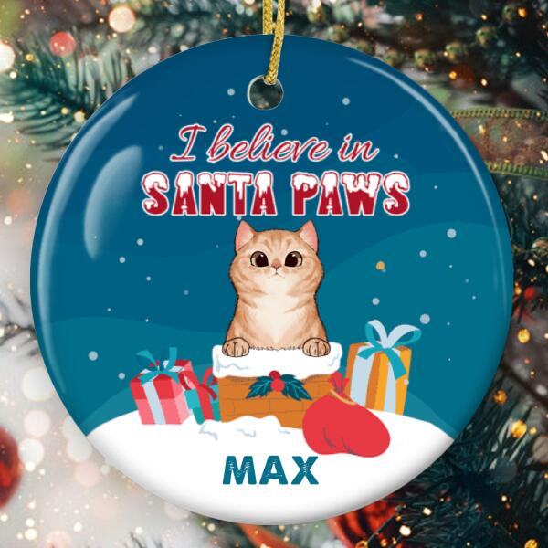 Personalized Ornament For Kitty Owners I Believe In Santa Paws Presents Custom Name Tree Hanging Gifts For Christmas