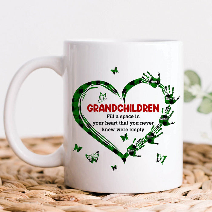 Personalized Coffee Mug Gifts For Grandma Grandchildren Fill A Space In Heart Custom Grandkids Name Christmas White Cup