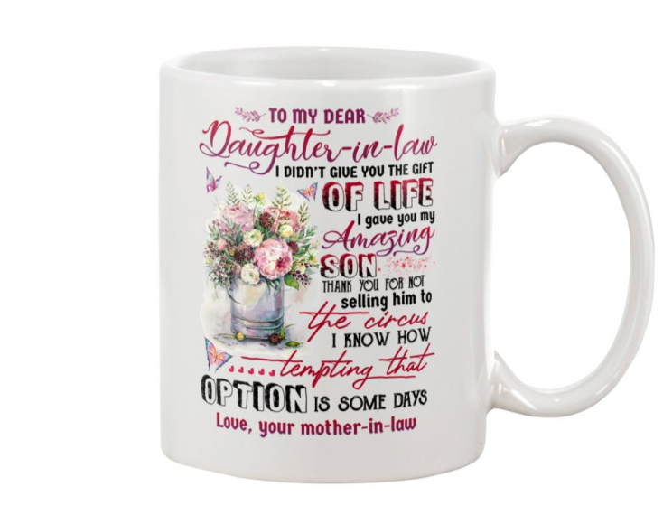 Personalized Coffee Mug Gifts For Daughter In Law Flower I Know How Tempting Custom Name White Cup For Christmas Xmas