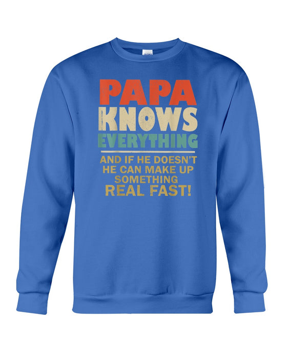 Personalized Shirt For Grandpa Papa Knows Everything Shirt For Father's Day