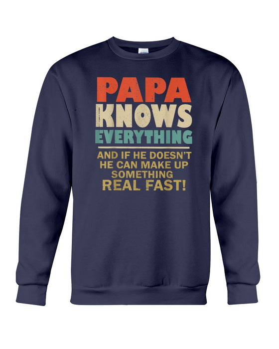 Personalized Shirt For Grandpa Papa Knows Everything Shirt For Father's Day