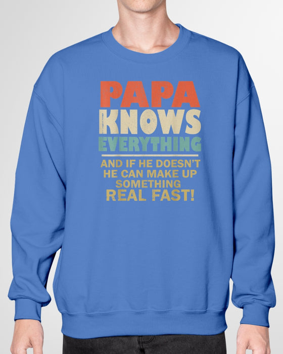 Personalized Shirt For Grandpa Papa Knows Everything Shirt For Father's Day