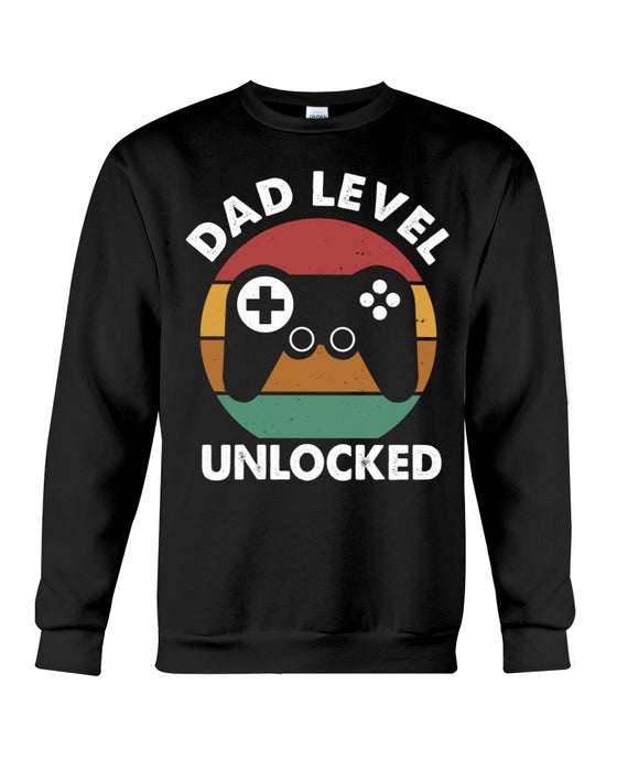 Shirt For Father's Day Dad Level Unlocked Shirt And Hoodie For Dad