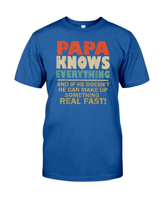 Personalized Shirt For Grandpa Papa Knows Everything Shirt For Father's Day