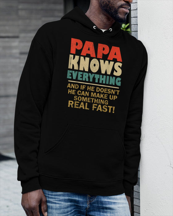 Personalized Shirt For Grandpa Papa Knows Everything Shirt For Father's Day