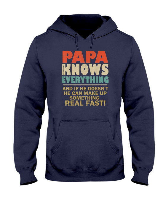 Personalized Shirt For Grandpa Papa Knows Everything Shirt For Father's Day