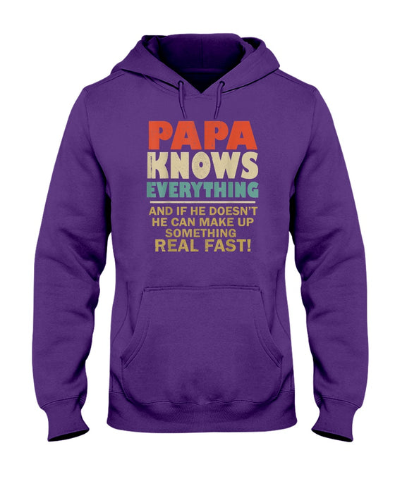 Personalized Shirt For Grandpa Papa Knows Everything Shirt For Father's Day