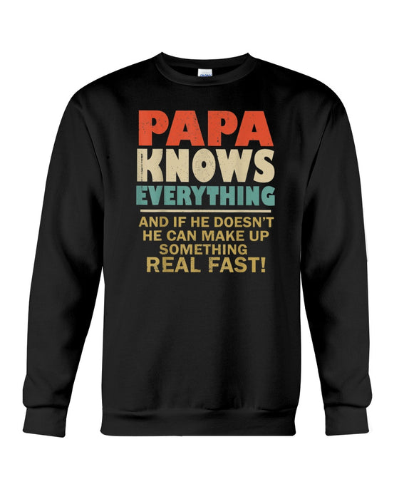 Personalized Shirt For Grandpa Papa Knows Everything Shirt For Father's Day