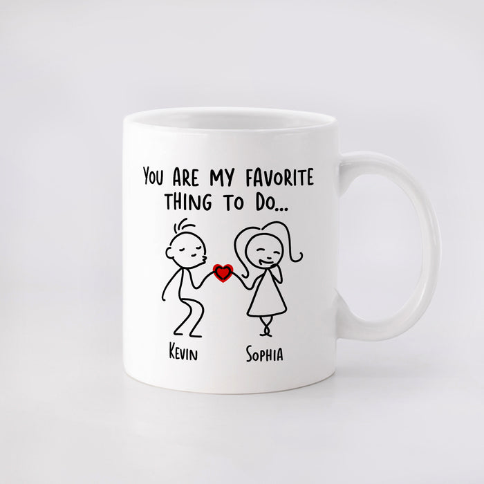 Personalized Romantic Mug For Couple Favorite Thing To Do Funny Couple Print Custom Name 11 15oz Ceramic Coffee Cup