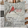 Personalized Memorial Blanket For Loss Of Loved One In Heaven Custom Name And Year Cardinal Winter They Walk Beside Us