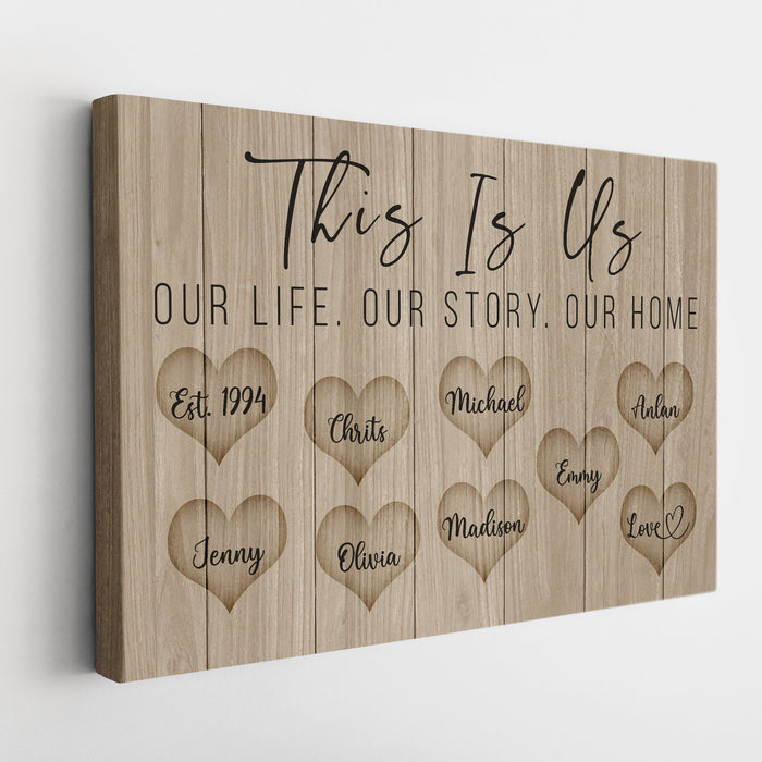 Personalized Canvas Wall Art Gifts For Family This Is Our Life Our Story Our Home Custom Name Poster Prints Wall Decor