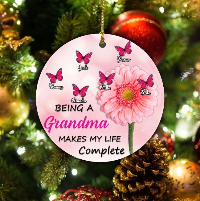 Personalized Ornament For Grandma From Grandkids Being A Nana Makes My Life Complete Custom Name Gifts For Christmas