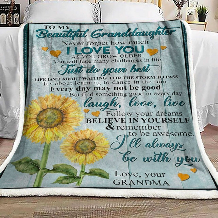 Personalized Premium Blanket To My Beautiful Blankets Print Sunflower Fleece Blankets Custom Name