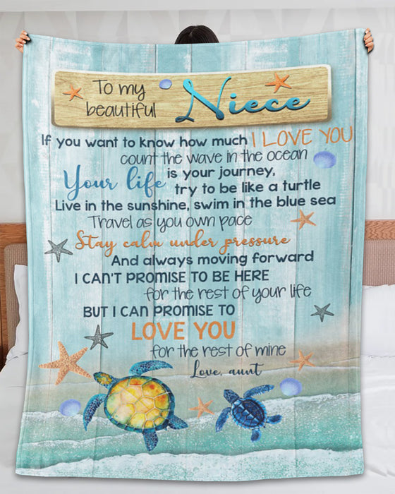 Personalized To My Niece Blanket From Aunt Uncle Sea Turtles Travel As You Own Pace Custom Name Gifts For Christmas