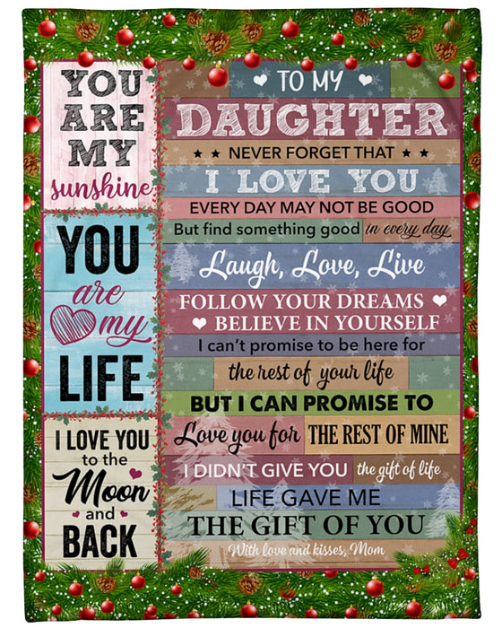 Personalized Blanket To My Daughter From Mom I Love You To The Moon And Back Custom Name Christmas Blanket