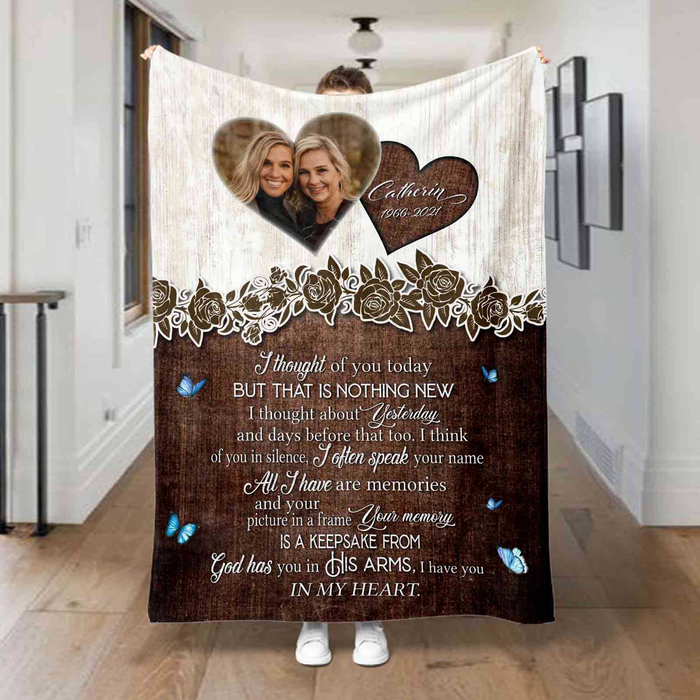 Personalized Memorial Blanket For Loss Of Loved Ones All I Have Are Memories & Picture Custom Name Photo Keepsake Gifts