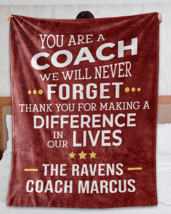 Personalized Retirement Blanket You Are A Coach We Will Never Forget Thank You Vintage Design Custom Name