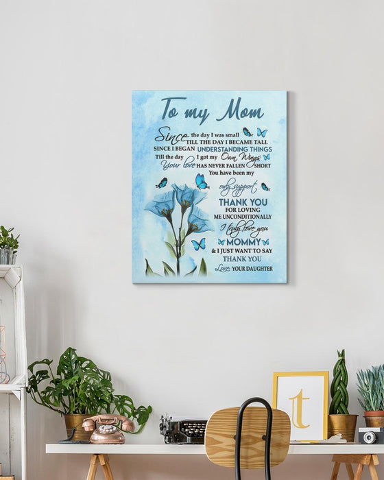 Personalized Canvas Wall Art For Mom From Kids I Truly Love You Blue Lily Flowers Custom Name Poster Prints Home Decor