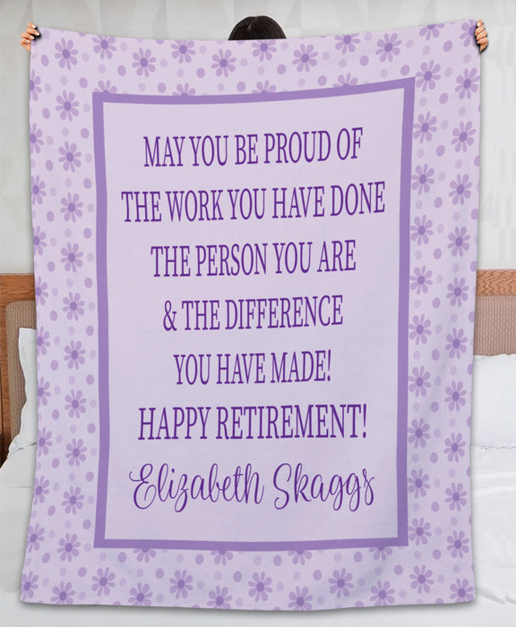 Personalized Retirement Blanket For Coworker Proud Of The Difference You Have Made Custom Name Gifts For Men Women