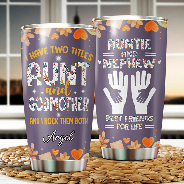 Personalized Tumbler Gifts For Aunt From Niece Nephew Auntie And Nephew Friend For Life Custom Name Travel Cup 20oz